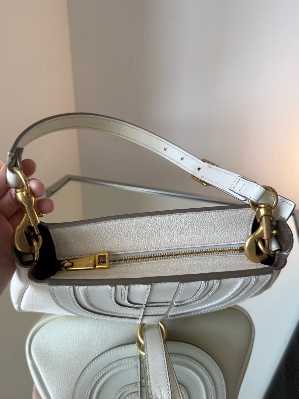 Chloe Marcie Baguette Leather Cross-Body Bag - Picture 8 of 16